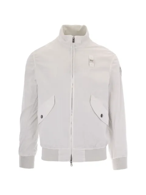 Blauer logo-patch zip-up jacket White 26SBLUC04139007449