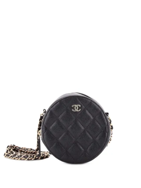 CHANEL Pre-Owned Round Clutch with Chain Quilted Caviar Mini crossbody bag Black 9P097K4XJ3UA1503