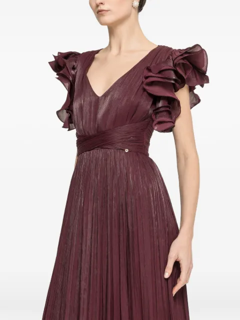NISSA ruffled chiffon maxi dress Purple RS16750