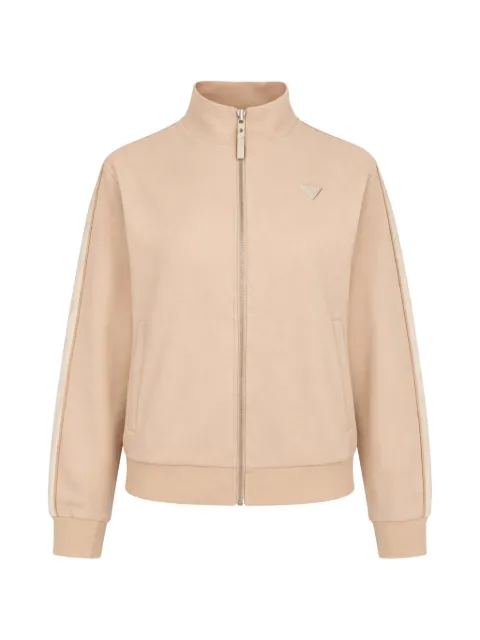 GUESS USA stripe-detail zip-fastening sweatshirt Neutrals V6RQ09KCYF2