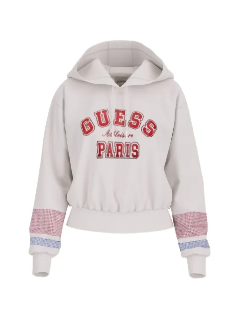 GUESS USA hooded check-cuff sweatshirt Neutrals V6RQ02KCAY2