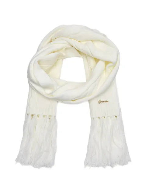 GUESS USA cable-knit fringed scarf Neutrals W5BZ16Z3362