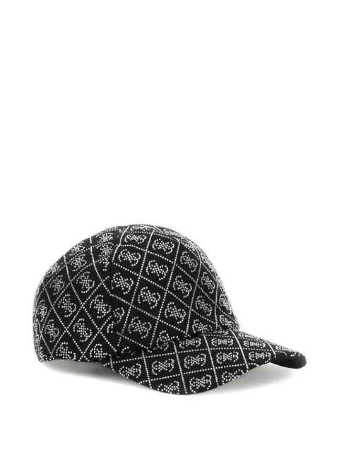 GUESS USA rhinestone-embellished logo-pattern cap Black AW5284COT01