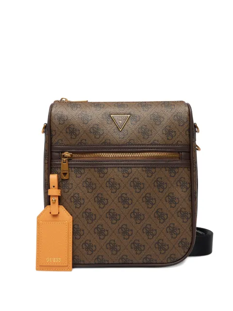 GUESS USA Milano 4G monogram-pattern logo-plaque messenger bag Brown HMMILOP5417