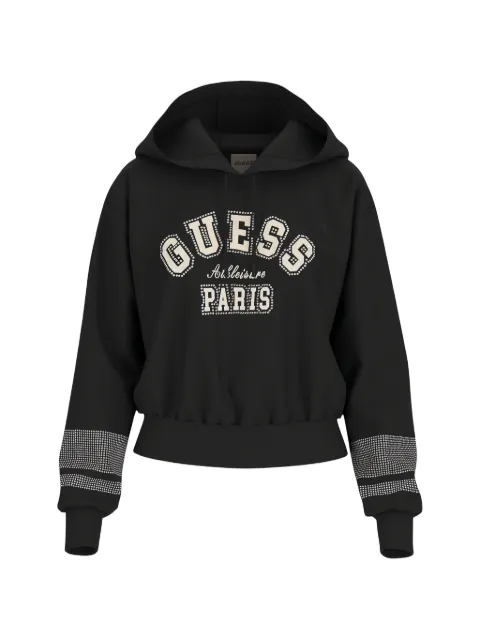 GUESS USA print-detail hoodie Black V6RQ02KCAY2