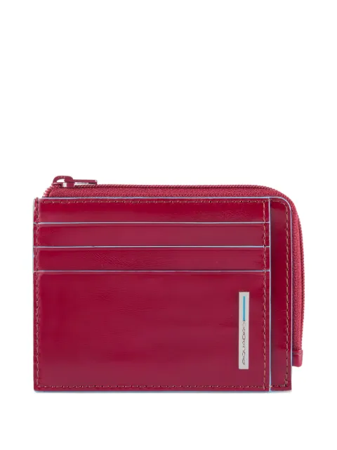 PIQUADRO leather card-zipped coin purse Red PP4822B2R