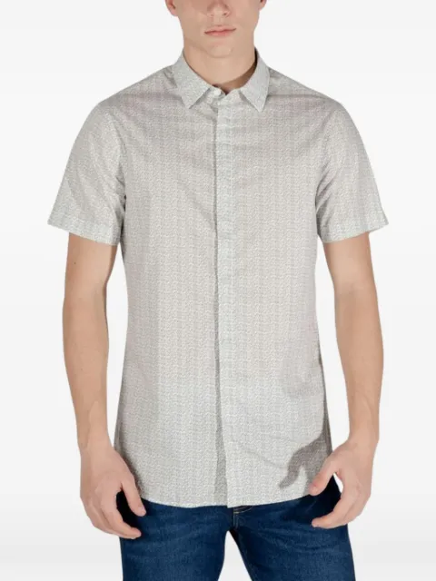 Armani Exchange all-over-print short-sleeve shirt White XM000624AF1