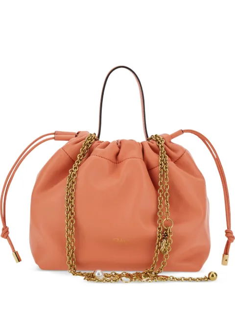 Chloé drawstring chain-link tote bag Orange CH26UP789R12866