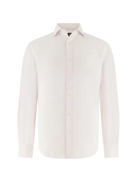 Boggi Milano garment-washed linen shirt White BO26P073901