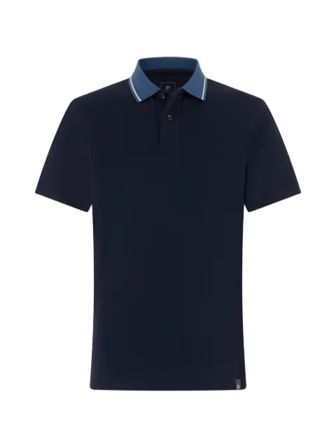 Boggi Milano high-performance piqué polo shirt with S-Cafè® yarn Blue BO26P044501