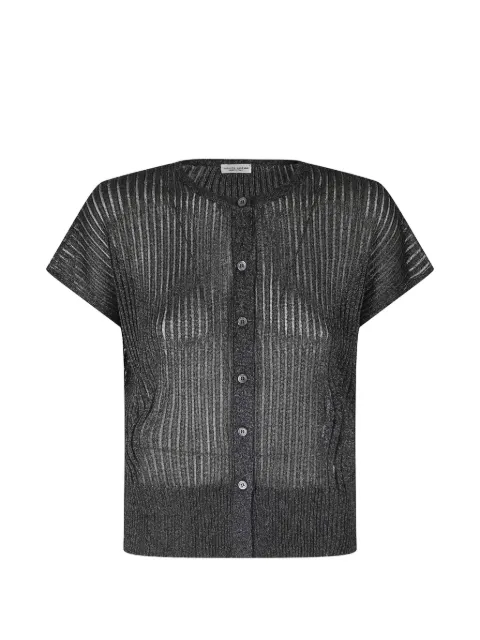 Roberto Collina ribbed-knit short-sleeve cardigan Black 261FXA37042