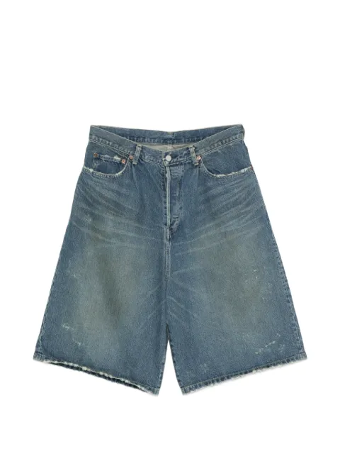 ssstein faded distressed-effect shorts Blue ST1393
