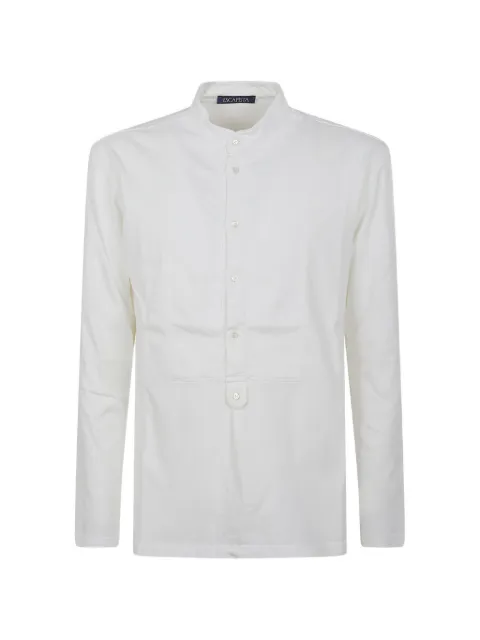 ESCAPISTA bib-front band-collar shirt White ERM000