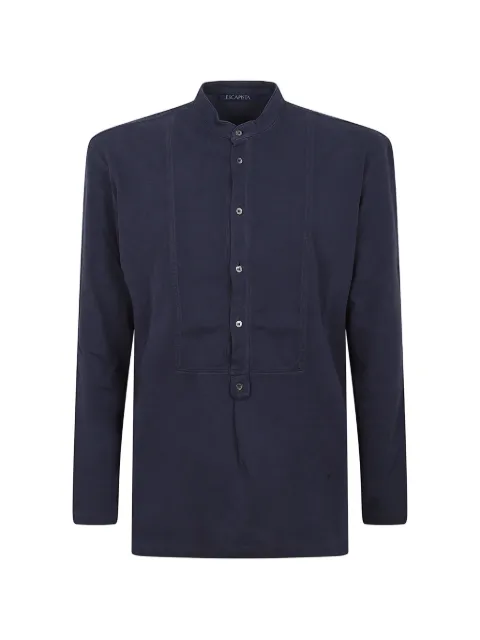 ESCAPISTA Nelson bib-front band-collar shirt Blue ERM000JU00