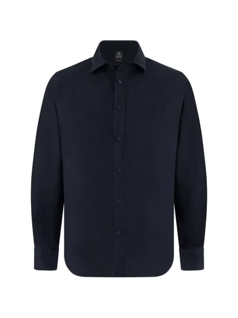 Boggi Milano garment-washed linen shirt Blue BO26P073904