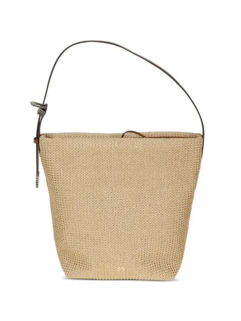PINKO woven buckle-strap bucket bag Neutrals 106834A391