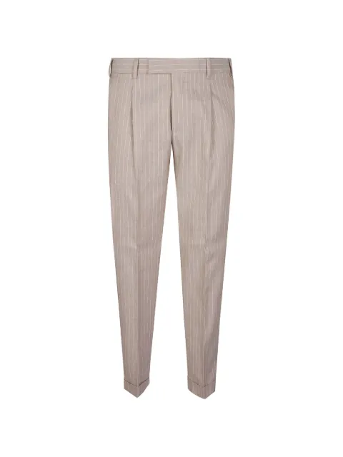PT Torino pinstripe-print pleated trousers Neutrals CORSZAZ40FWDLB09
