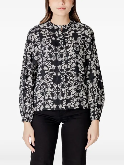 ICHI floral-print blouse Black 20122374