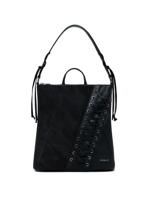 Desigual lace-up panel backpack Black 25WAKP12NE2000