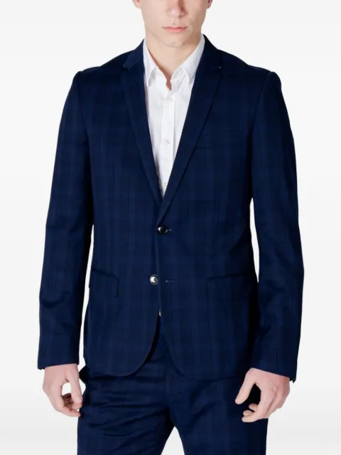 Antony Morato check-pattern notched-lapel blazer Blue MMJS00018FA650355