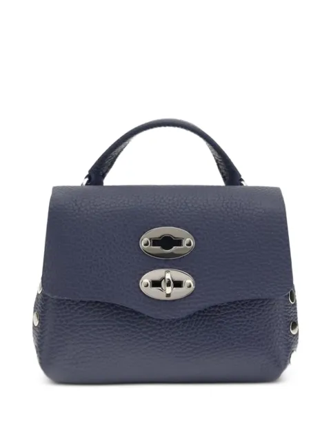 Zanellato super baby Postina® stud-embellished cross body bag Blue 0684500720000SB