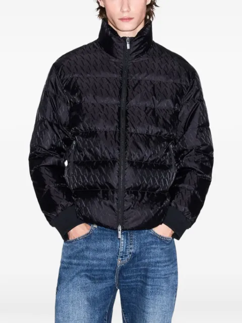 Armani Exchange logo-print quilted jacket Black XM001580AF16628