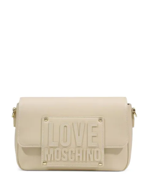 Love Moschino embossed logo-plaque shoulder bag Neutrals JC4066PP1