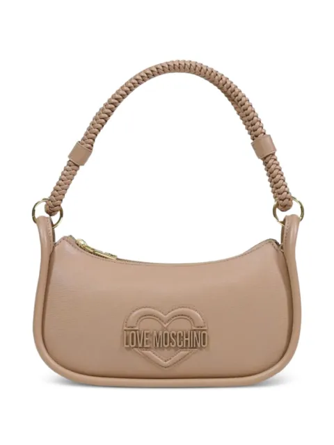 Love Moschino heart-motif braided-handle shoulder bag Neutrals JC4098PP1