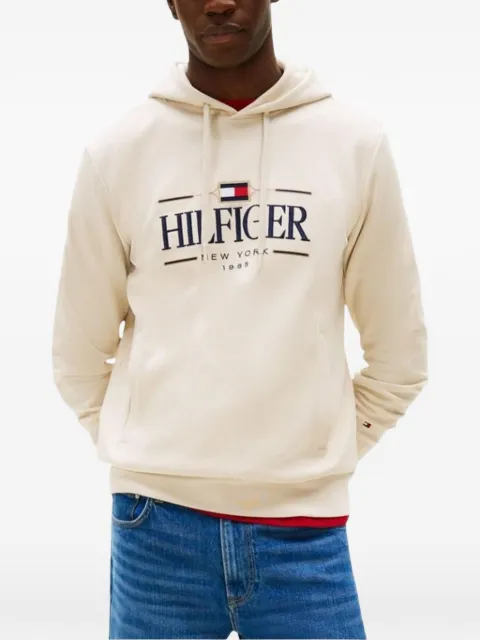 Tommy Hilfiger logo-print hoodie Neutrals MW0MW39586