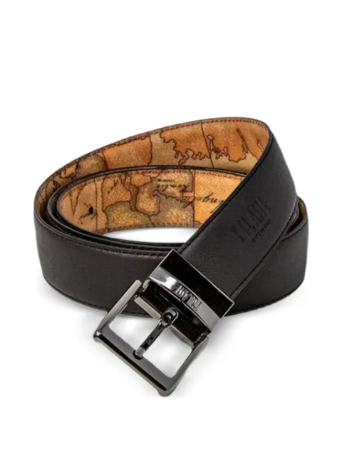 ALVIERO MARTINI 1° CLASSE reversible Geo Map leather belt Neutrals 01EBV5A48556000001