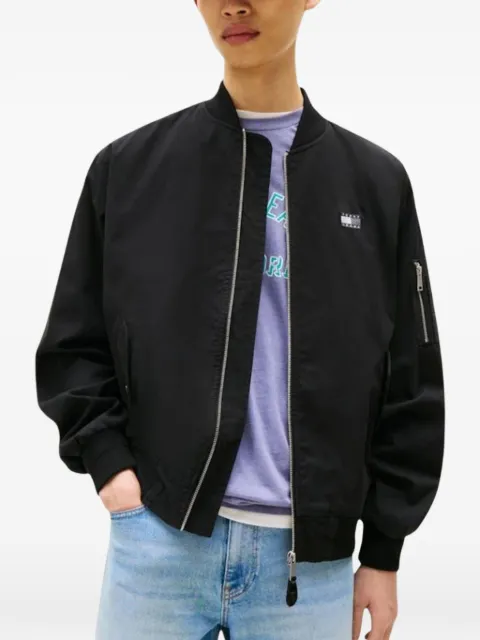 Tommy Jeans logo-patch bomber jacket Black DM0DM21674