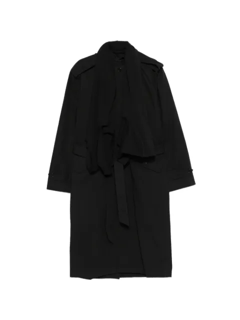 ALAINPAUL draped belted trench coat Black S5WC002