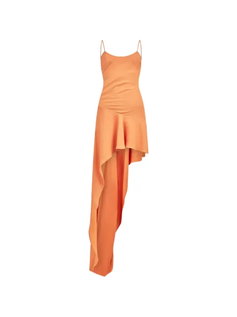 THE ANDAMANE Lauren lace-up asymmetric dress Orange TM190133ATNS059TANGERINE