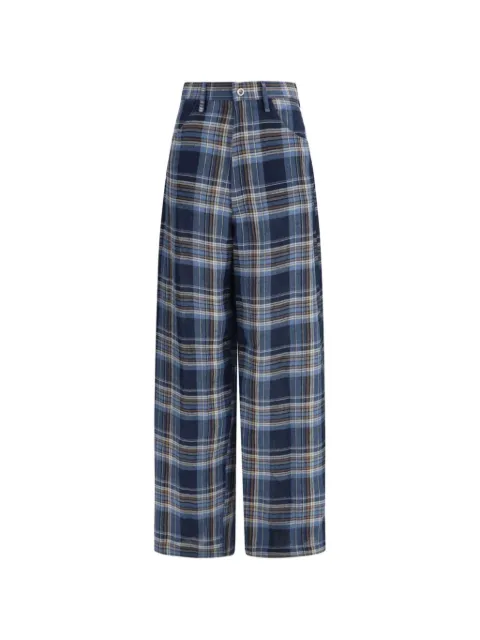 MARBELL check-pattern trousers Blue BSS1008