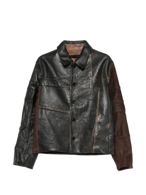 ALAINPAUL panelled leather jacket Black S5WLEJA01