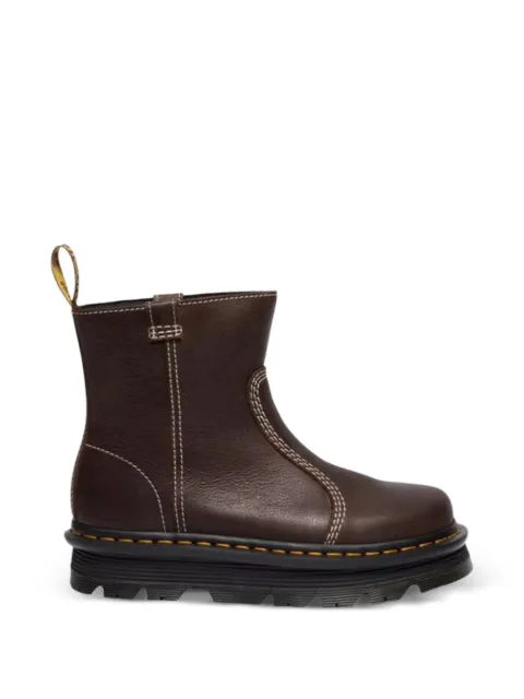Dr Martens Zebzag Rigger contrast-stitch leather ankle boots Brown 42662200