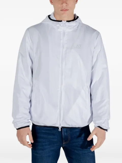 Ea7 Emporio Armani logo-detail hooded jacket White 8NPB22PNGRZ