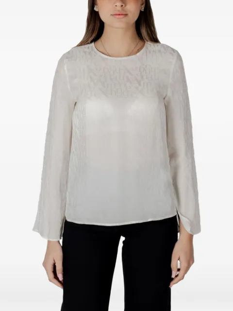 Armani Exchange embossed-logo blouse Neutrals XW000149AF10842