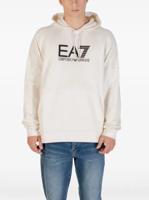 Ea7 Emporio Armani logo-print hoodie Neutrals 7M000909AF10377