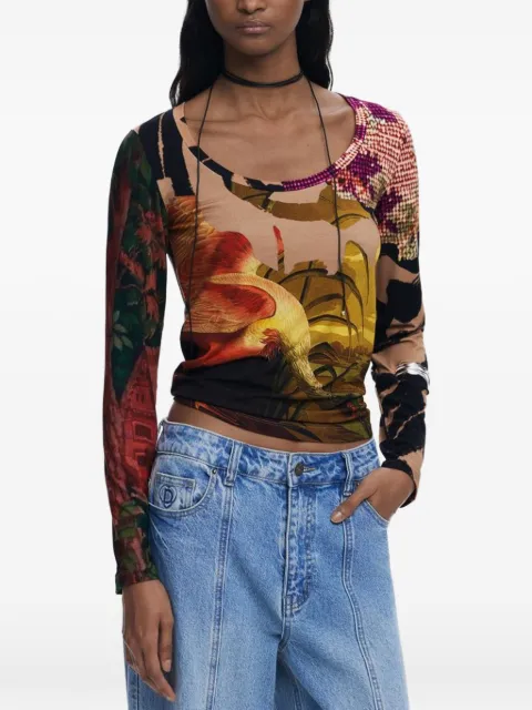 Desigual x Christian Lacroix printed long-sleeved T-shirt Neutrals 25WWTK38MA3035