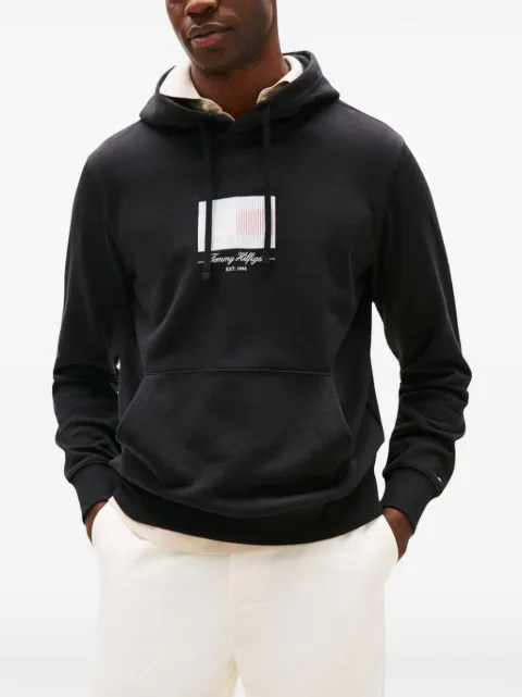 Tommy Hilfiger logo-print hoodie Black MW0MW39377