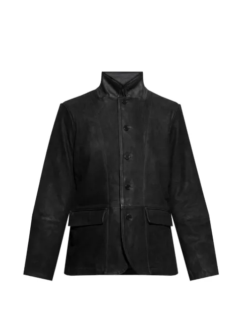 AllSaints Survey double-layered suede jacket Black M061LB