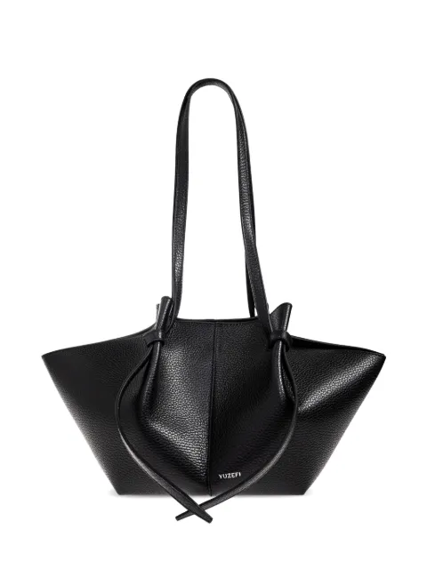 Yuzefi Mochi knotted leather satchel bag Black YUZCOHBMO0
