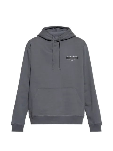 AllSaints logo-print drawstring hoodie Blue M001NC