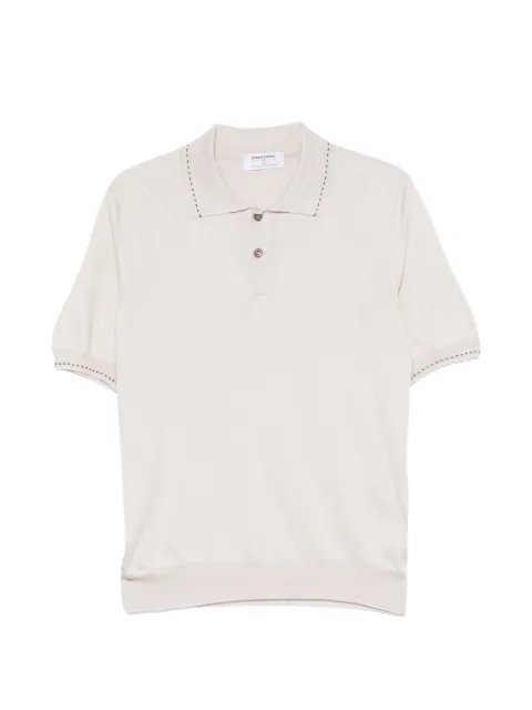 Gran Sasso embroidered-trim short-sleeve polo shirt Neutrals 4314216224