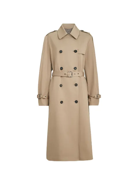 Brunello Cucinelli cotton and linen twill trench with monili Neutrals ML5979963C631
