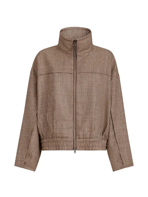 Brunello Cucinelli sparkling houndstooth outerwear jacket Brown MG5467467PC001
