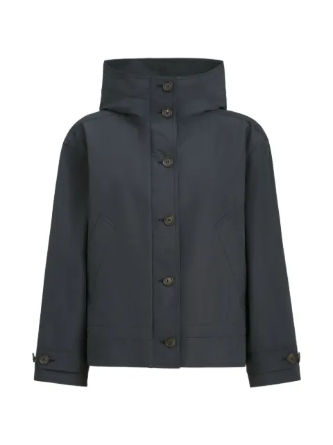 Brunello Cucinelli Techno cotton taffeta outerwear jacket with shiny zipper pull Blue MG5517485PC7186