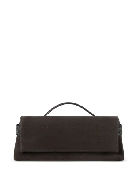 Brunello Cucinelli Essence clutch bag in suede with precious bands Brown MBDLB2815C9795