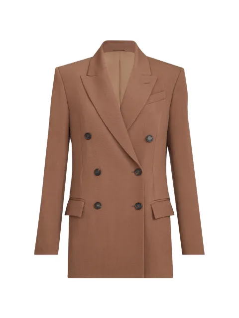 Brunello Cucinelli virgin-wool and viscose tricotine blazer with Monili Brown MG5487095C832